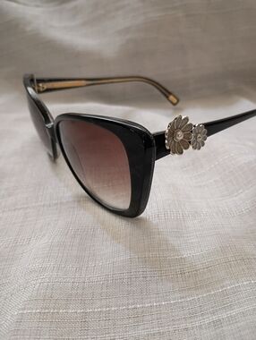 Marc Jacobs Flower Accent Black Women's Cat Eye Sunglasses 347/S Made In Italy